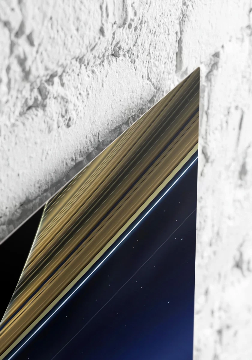 Hellblaue Punkte Metalldruck — NASA Cassini 2013 Wissenschaft Poster, Weltraum Vektor Kunst