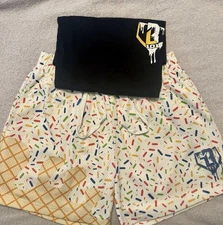 Baseball lifestyle 101 - Vanilla Ice Cream Shorts and Tee Set - Adult Small