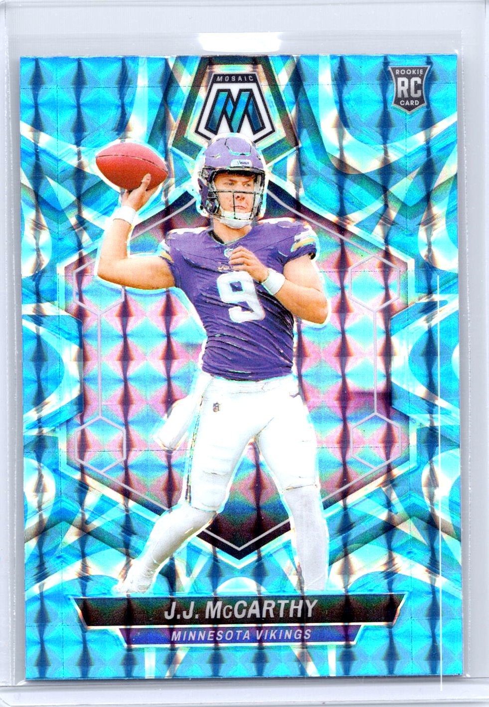 2024 Panini Mosaic #310 J.J. McCarthy Mosaic Reactive Blue