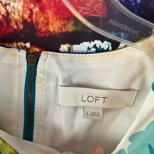 Loft ärmelloses Kleid Blumenmuster Größe 6 Retro Vibes - Bild 4 von 6