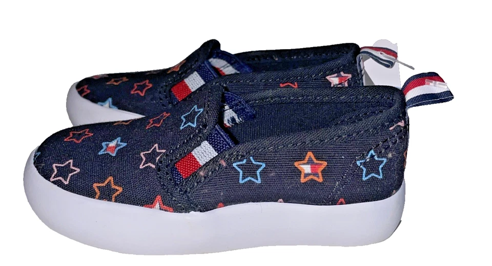 Tommy Hilfiger Bebé Niño Niña Zapatos Sin Cordones Talla 5 Azul con Estrellas Lona Patriótica* Foto 4 de 4