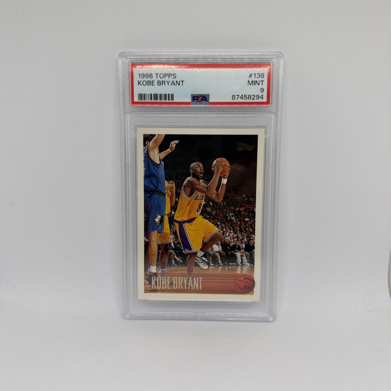 KOBE BRYANT 1996 TOPPS ROOKIE Card RC #138 PSA 9 MINT Gold Foil Lakers