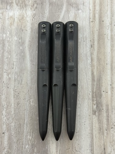 Lot of 3 ProMag Archangel Tactical Defense Ink Pens Black Anodized Aluminum EDC