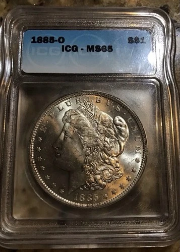 1885-O Morgan Silver Dollar ICG MS65