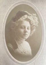 1900  s CABINET CARD PHOTO Young Pretty Edwardian Lady School Girl Beauty