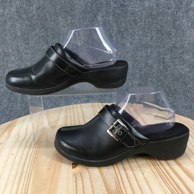 Crofts & Barrow Cava Shoes Womens 9 M Mule Clog Casual Slip On Block Heels Black