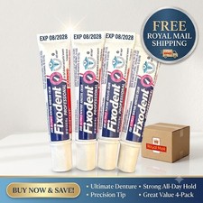 Fixodent Denture Adhesive Professional Holiday Pack Size 10g x 4 Free Post...