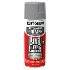 1 Pack Rust-Oleum Automotive 2 in 1 Filler Sandable Primer Spray Paint 12oz Gray