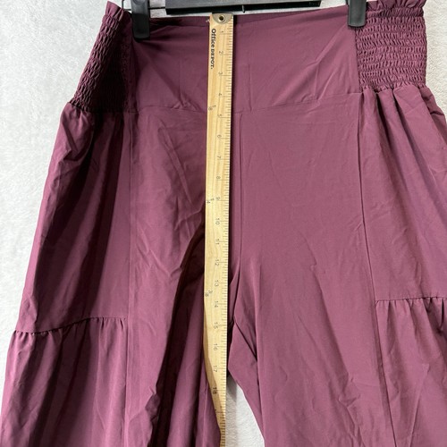 Halara Pants Women’s XL Wide Leg High Waist Breezeful Shirred Tie Waist Breezy - Picture 9 of 14