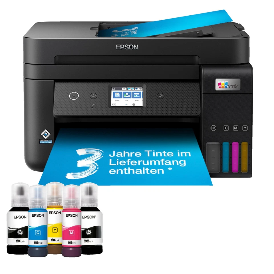 EPSON EcoTank ET-4850 - nachfüllbarer 4-in-1 Tintentankdrucker inkl. Tinte, ADF,