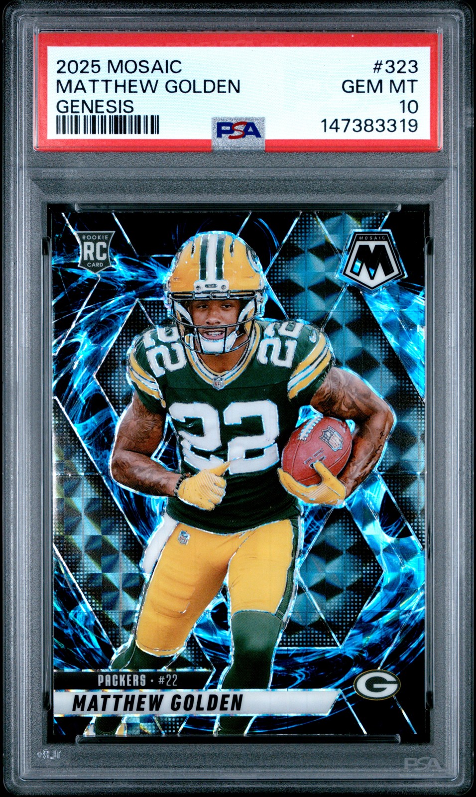 2025 PANINI MOSAIC GENESIS #323 MATTHEW GOLDEN PSA 10