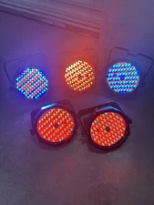 Lot of 5 ADJ Mega Go Par 64 LED Party Stage Battery Powered Lights