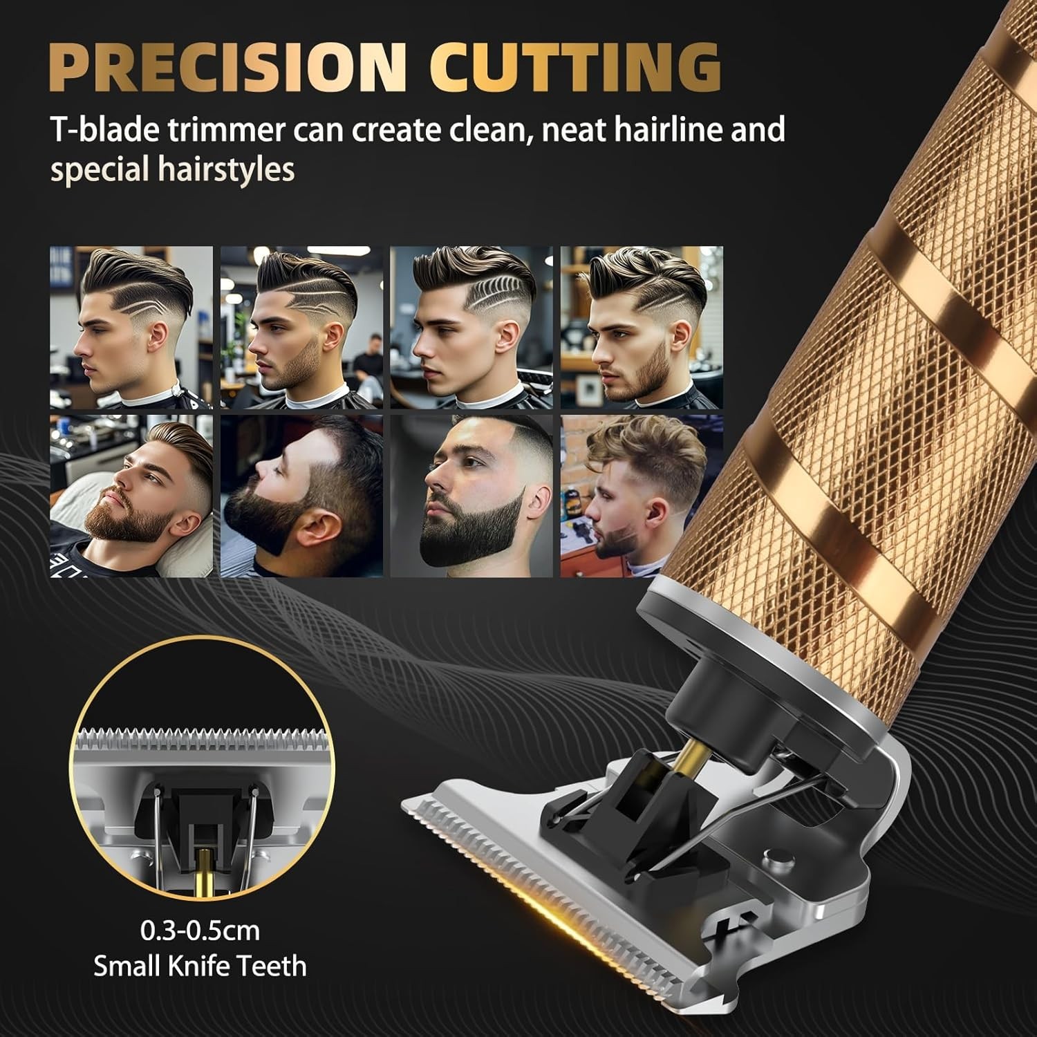 Versatile Beard and Hair Trimmer with Three Guide Combs for Ultimate Styling