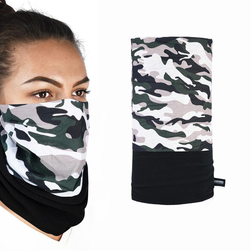 Oxford Snug Motorcycle Motorbike Thermal Windproof Neck Tube Camo Grey