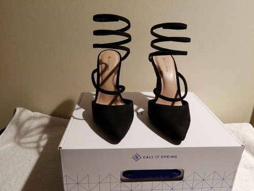 Call It Spring Womens Junellia Dress Heels Microfibre Size 7 Black New in Box - Picture 2 of 4