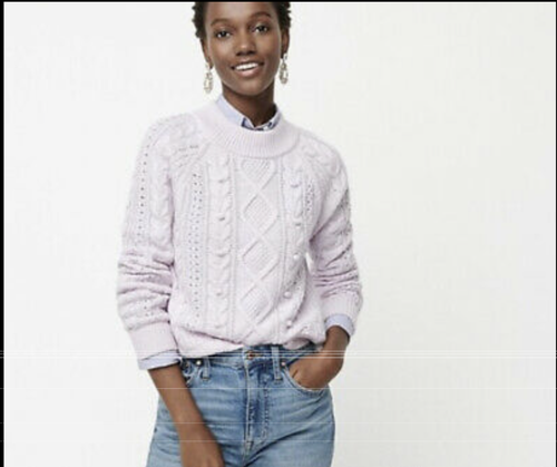 J Crew Women's Vivid Lilac Pebble Pom 