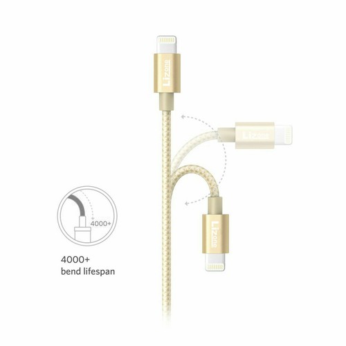 2X Lightning Cable 6Ft MFi Certified for iPhone 5/5S/6/6S/6S Plus Nylon Gold - Picture 2 of 5