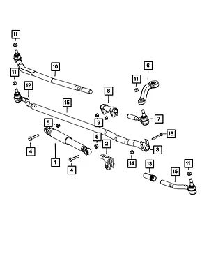 Jeep Wrangler 2007-2018 dirección arrastre enlace toma interior fabricante de equipos originales nuevo Mopar 52060048AD Foto 4 de 4