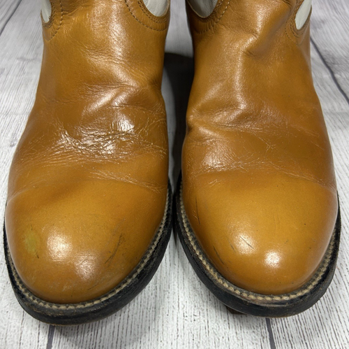 Vintage Cowtown Western Boots Men’s 11 D Two Tone Leather Cowboy Made in Mexico - Picture 12 of 23