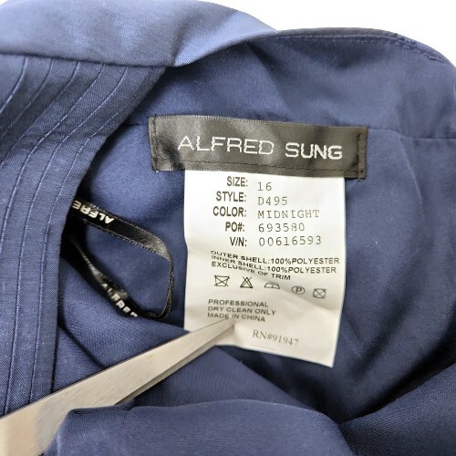 Alfred Sung Midnight Blue Halter Bridesmaid/Prom Dress Women's 16 - Picture 5 of 14