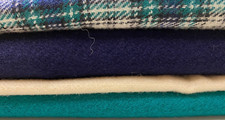 Green/ Blue Plaid Bundle- 100 Wool for Rug Hooking
