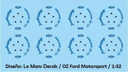 Decals llantas OZ Ford Motorsport 1:32 1:43 1:24 1:18 wheels rims calcas - Imagen 7 de 7