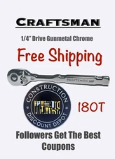 Craftsman Overdrive CMMT82110 1/4" Drive 180 Tooth Gunmetal Pearhead Ratchet