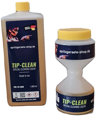 MARKENLOS Tip-Clean Sparset Behälter + 1 L Nachfüllflasche Airless Düsen Düsenreinigung