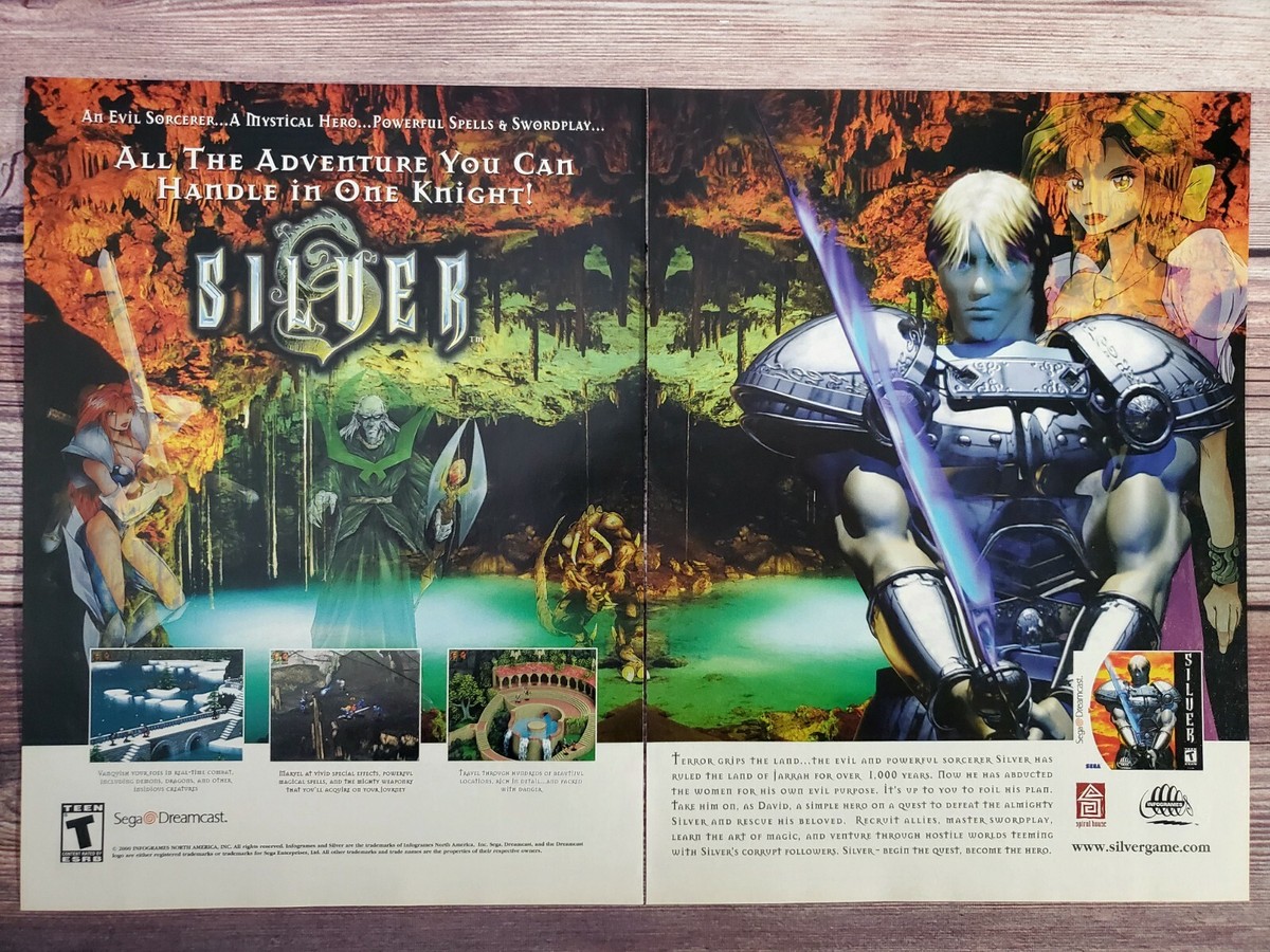 Silver Sega Dreamcast DC PC Game 2000 Official Promo Ad Art Print