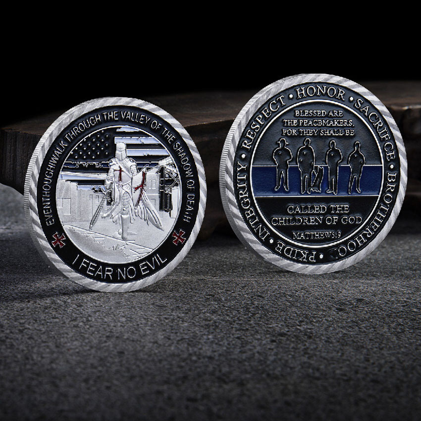 10-Piece Police Officer Challenge Coin Set - Law Enforcement & Blue Lives Matter Collectibles