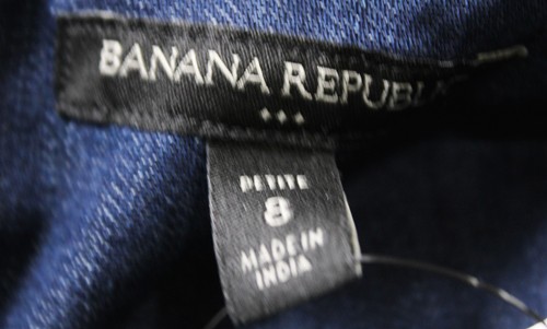 Banana Republic Women's Petite Wide-Leg Denim Jumpsuit MP7 Dark Wash Size 8P NWT - 第 5/6 張圖片