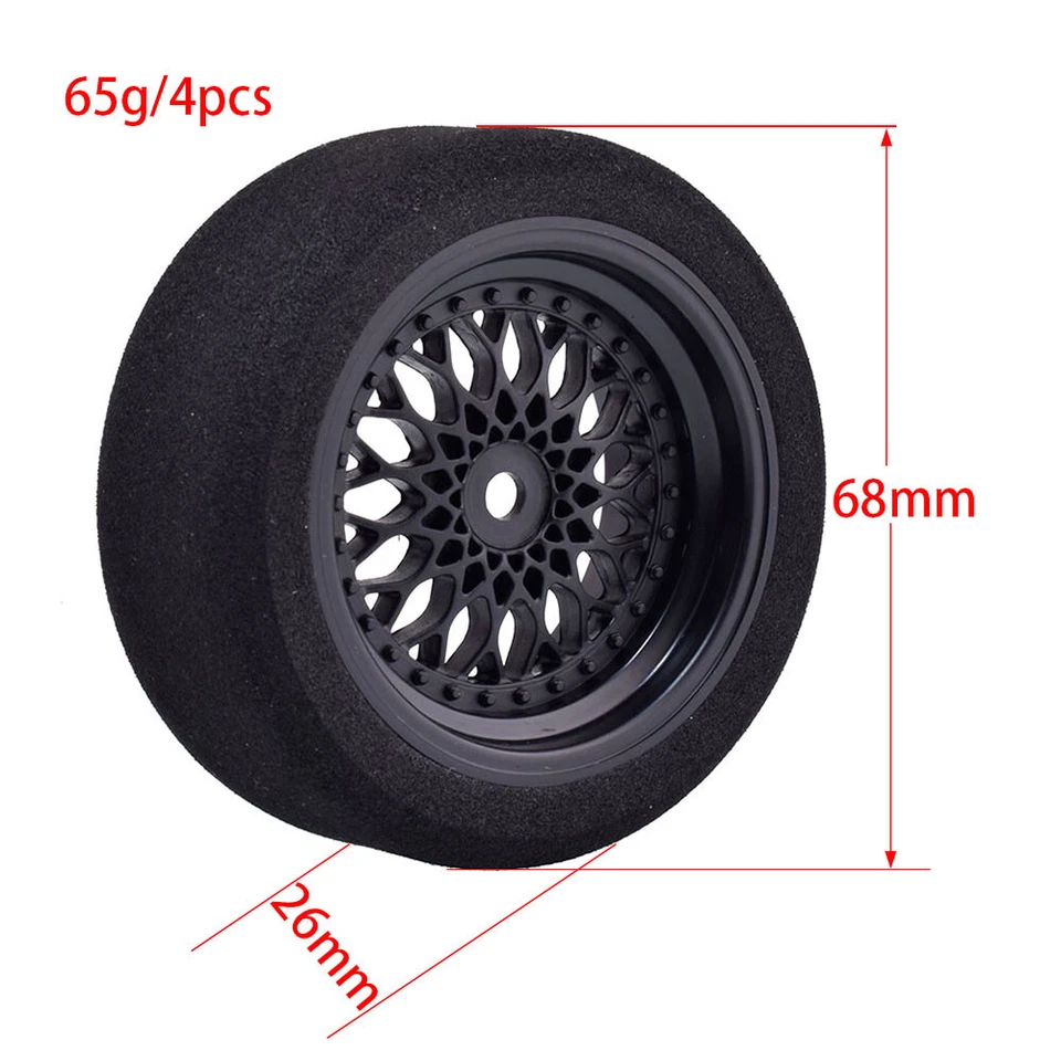 1/10 Nitro Rc Car Racing Foam Onroad Tire Wheel Set for Kyosho Hpi Traxxas TT02 - Image 4 of 4