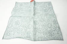 Isaia Gray Floral Paisley Linen Blend Pocket Square Italy New