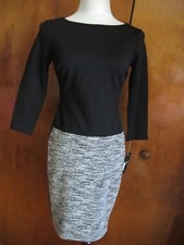 Ralph Lauren women's faux leather insert black detailed new dress size 2P