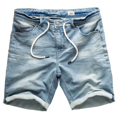 Sublevel Herren Jogging Shorts Freizeit Bermuda kurze Hose Jeans Sweat Denim
