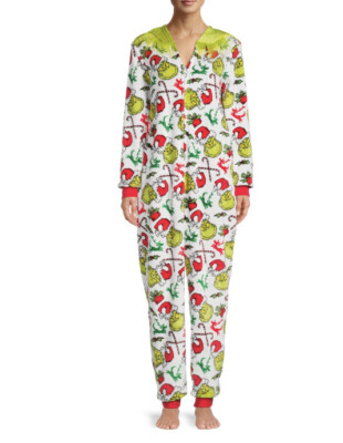 Mr Grinch womens Plus sz Union Suit Pajama One piece 2X Nwt Christmas Gift