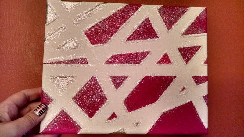 art original piece acrylics and glitter on canvas