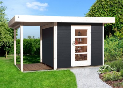 Weka Gartenhaus Design 172 A Gr 2 Anthrazit Mit Einzeltur Und Anbau 385x300 Cm Ebay