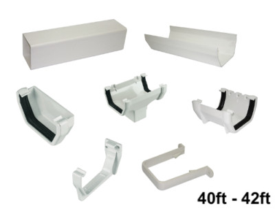 Full Set Square Line White Guttering For Static Caravan 40ft 41ft 42ft Static