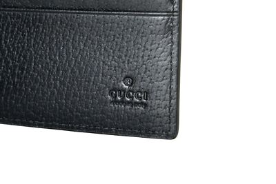 Gucci Men's Black & Gold Bee Star Print Textured Leather
