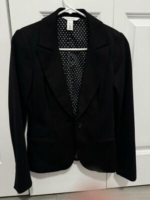White House Black Market Dress Blazer Women s Size 0 Black Formal Long Sleeve