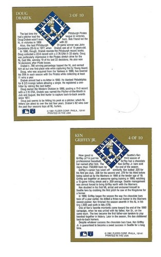 1991 Fleer Ultra Gold 10 card set. Bonds, Griffey Jr. , Puckett. - Picture 4 of 10
