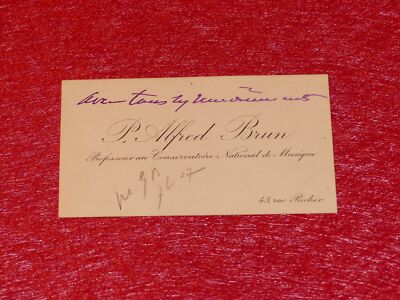 CDV 4 Autographierte Wörter Alfred Brun (Französischer Geiger Musik) Ca. 1910