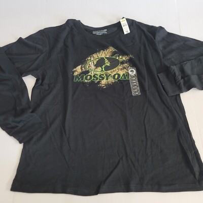 NWT Mossy Oak XL Black Graphic Long Sleeve T-Shirt