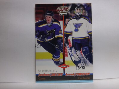 1999-00 Pacific Blues PLATINUM BLUE #367 Jochen Hecht Rookie/Brent Johnson