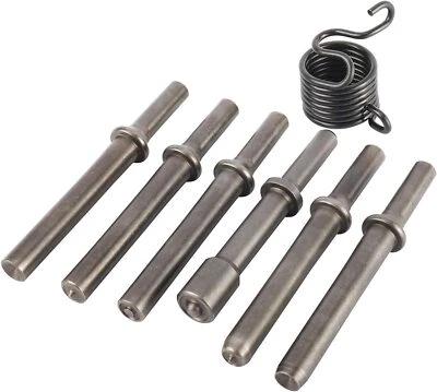 YAECCC 7Pcs Smoothing Pneumatic Air Rivet Hammer Tool with Spring Shank Chisel Bits Set