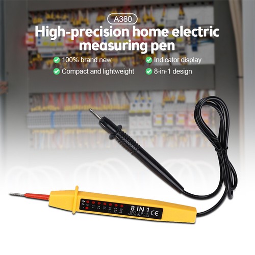 8 in 1 Tester di Tensione AC DC 6-380V Auto Strumento Elettrico Tester Rilevatore con - Foto 21 di 24