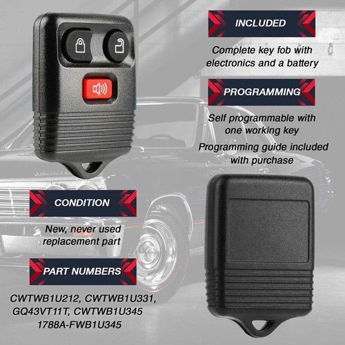 Keyless Entry Car Remote Control Key Fob Transmitter Alarm For Ford F150 F250 - Picture 12 of 15