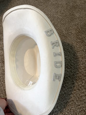 "Bride" rhinestone pearl white cowboy hat. One size fits all. Used once.