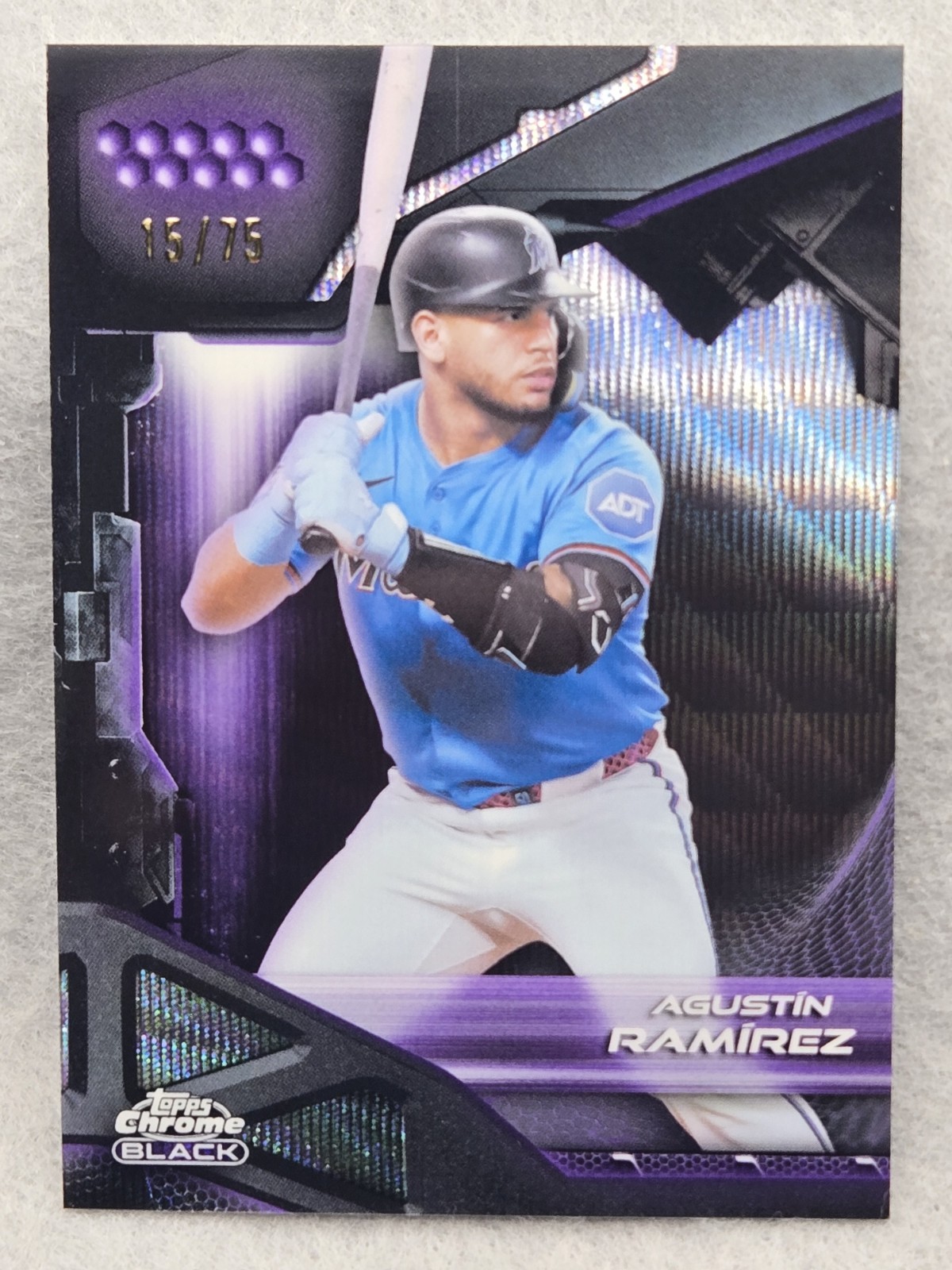 2026 Topps Chrome Black Agustin Ramirez Purple Wave Refractor 15/75, #5